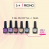 5 GEL ON OFF 7ML + 1 FALAS